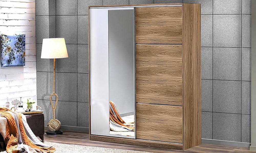 Torino 160 Cm Kaman Ceviz Sürgülü GardropSürgülü Gardırop Torino 160 Cm Kaman Ceviz Sürgülü GardropSürgülü Gardırop