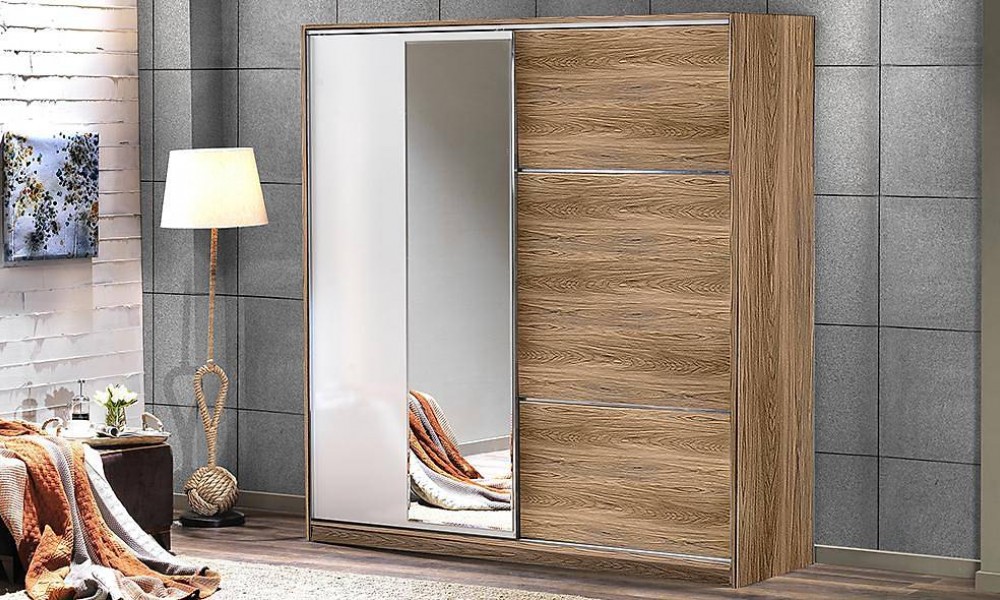 Torino 220 Cm Kaman Ceviz Sürgülü GardropSürgülü Gardırop Torino 220 Cm Kaman Ceviz Sürgülü GardropSürgülü Gardırop
