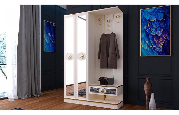 Kamer Krem 2 Kapılı Portmanto