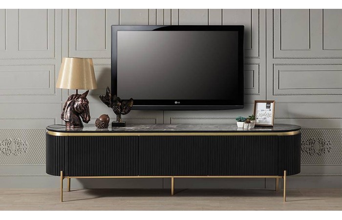 Mood Siyah Gold Tv Sehpası