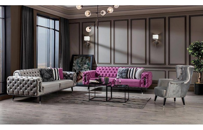 Liona Pembe Salon Takımı