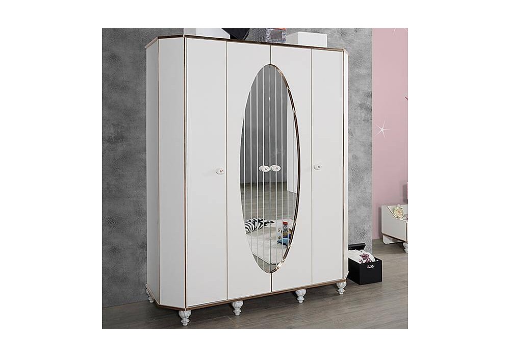 Luna White 4 Kapılı Gardrop