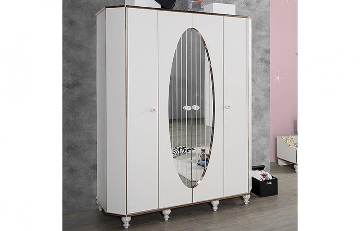 Luna White 4 Kapılı Gardrop