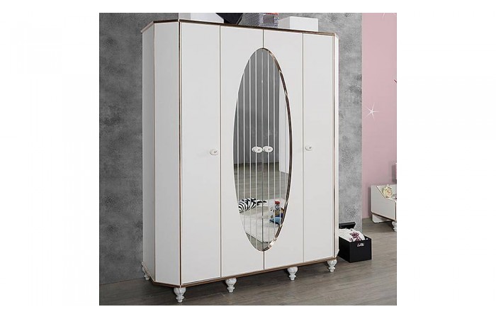 Luna White 4 Kapılı Gardrop
