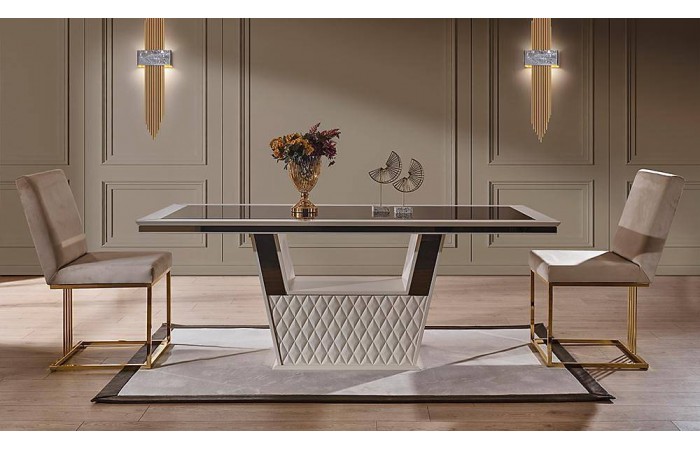Luxor Luxury Yemek Masası Takımı - Ekru