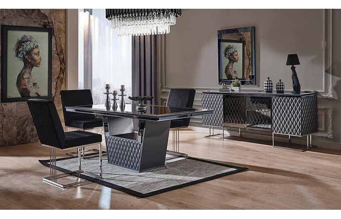 Luxor Luxury Yemek Odası - Metalik Gri