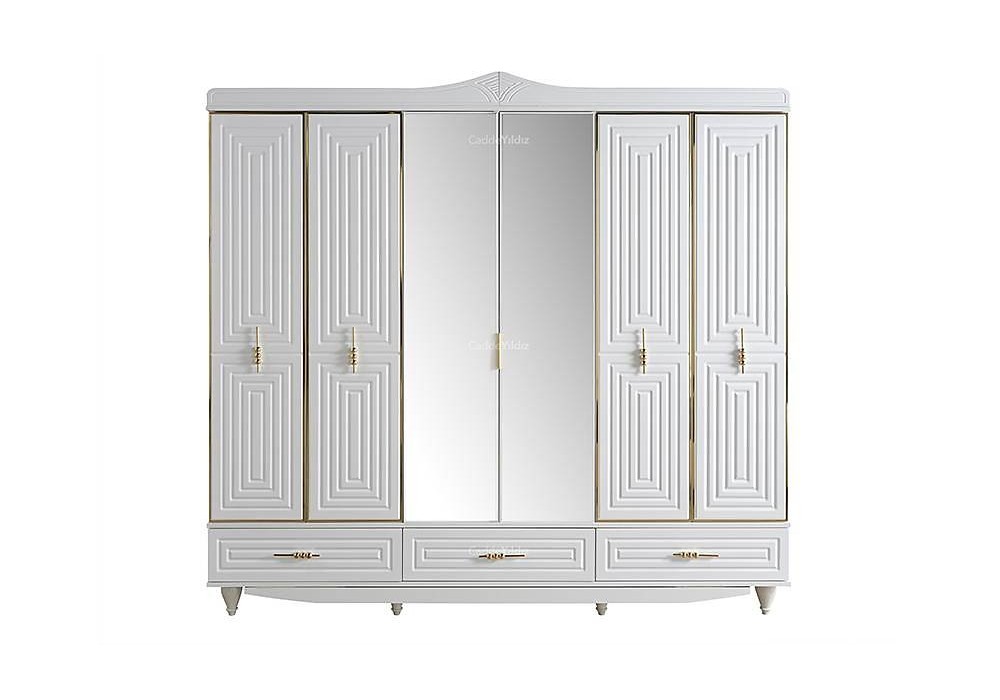 Monreal 6 Kapılı Mdf Gardrop