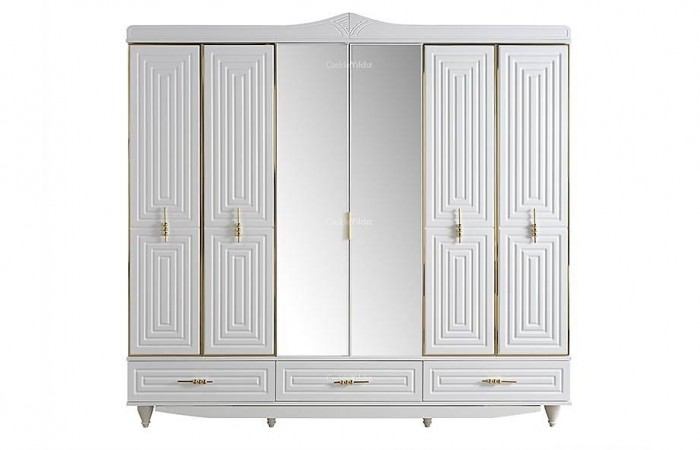 Monreal 6 Kapılı Mdf Gardrop