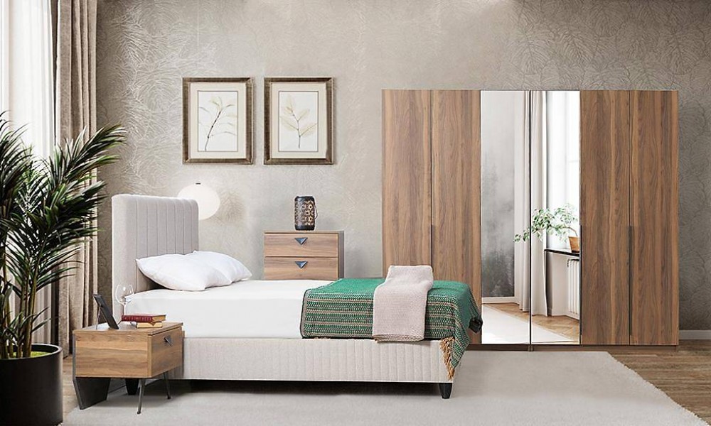 Oasis Bazalı Yatak Odası - Ayna Kapaklı İndirimli Mobilya