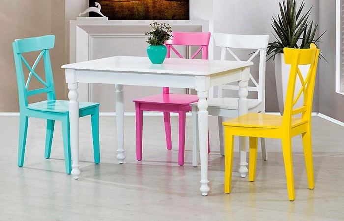 Tornalı Kamel Yemek Masası Takımı - Renkli