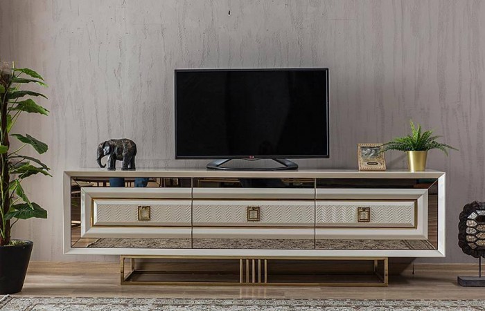 Işıltı Luxury Ekru Tv Sehpası