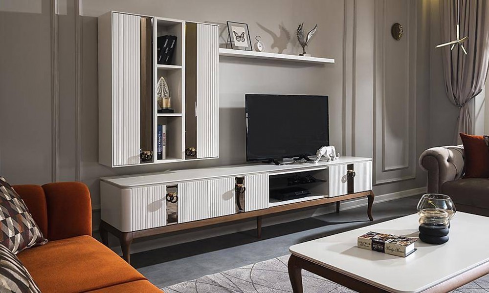 Berlin Ekru Tv Ünitesi Modern TV Ünitesi Berlin Ekru Tv Ünitesi Modern TV Ünitesi