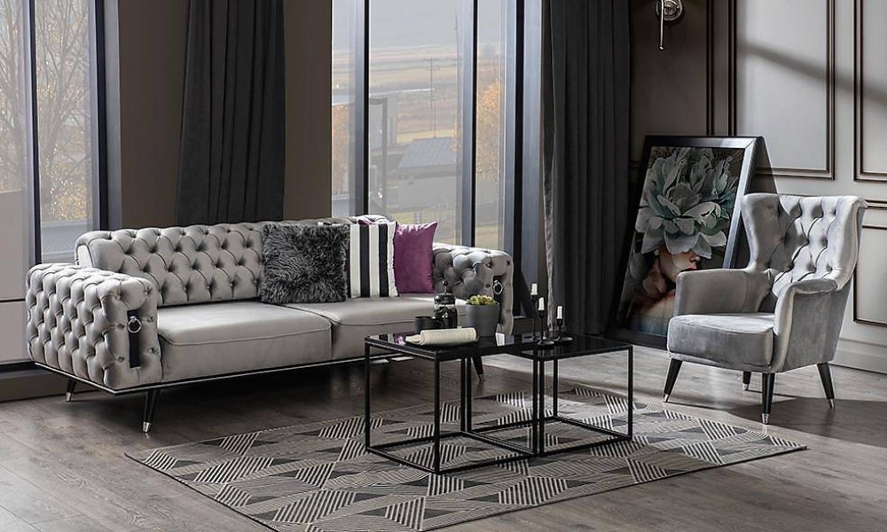 Liona Pembe Salon Takımı Modern Koltuk Takımı Liona Pembe Salon Takımı Modern Koltuk Takımı