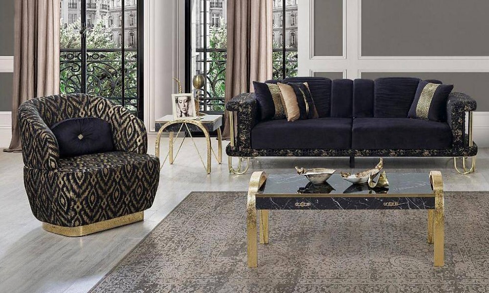 Crystal Gold Salon Takımı İndirimli Mobilya