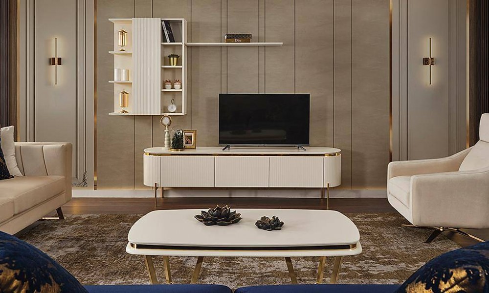 Mood Ekru Gold Tv Ünitesi İndirimli Mobilya