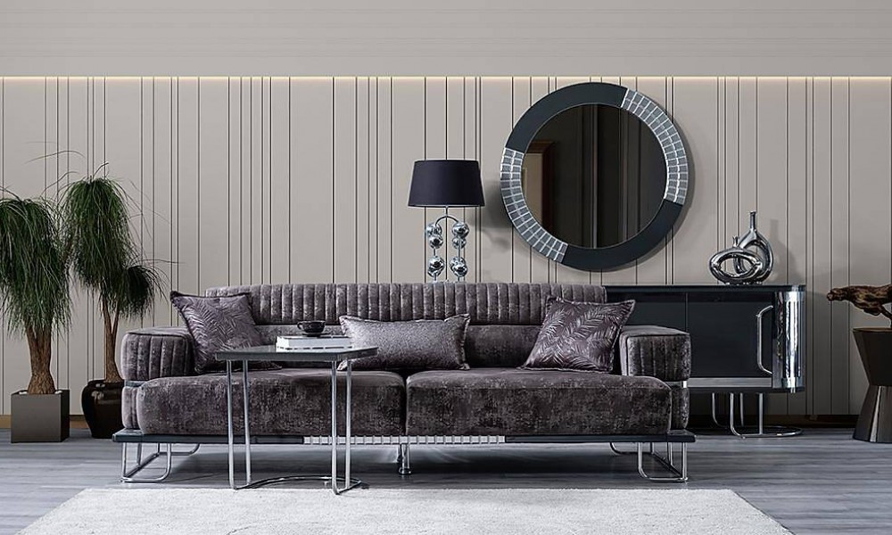 Hanzade Antrasit Salon Takımı İndirimli Mobilya