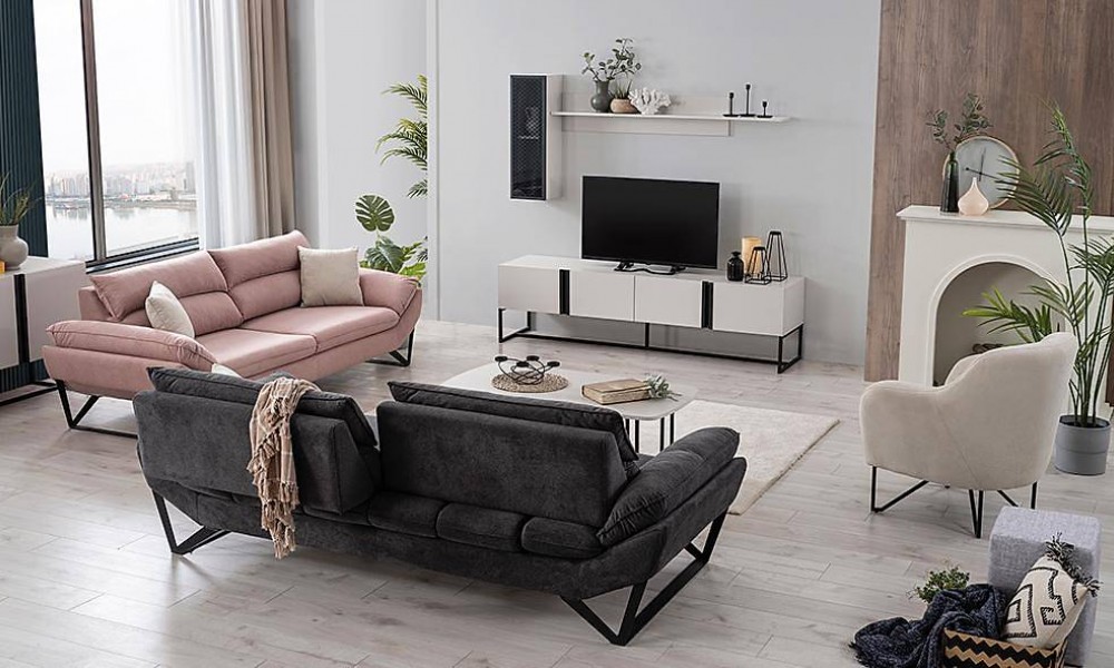 Portofino Koltuk Takımı - Pembe İndirimli Mobilya