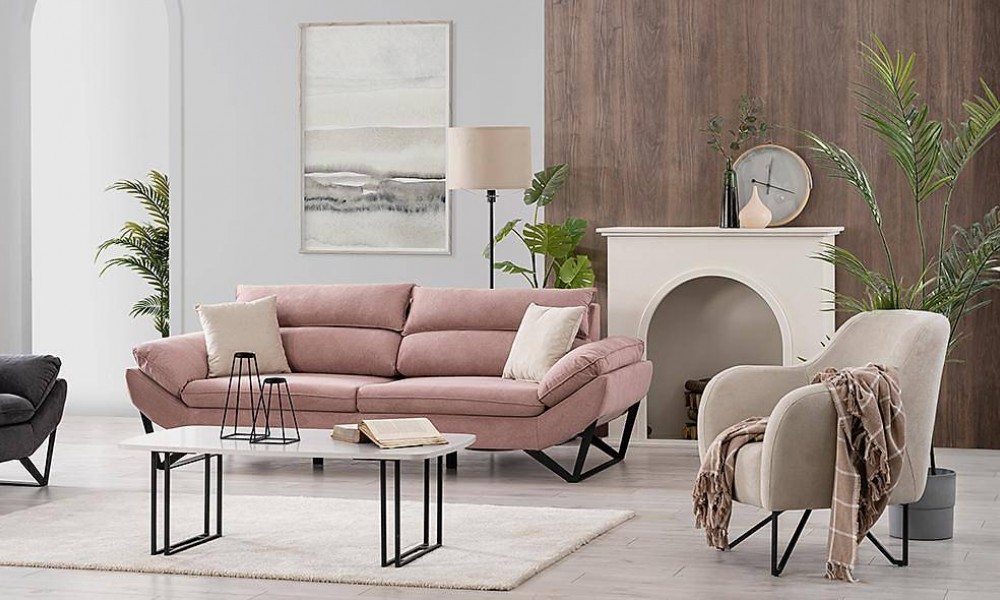 Portofino Koltuk Takımı - Pembe İndirimli Mobilya