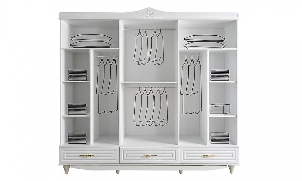 Monreal 6 Kapılı Mdf GardropKapaklı Gardırop Monreal 6 Kapılı Mdf GardropKapaklı Gardırop