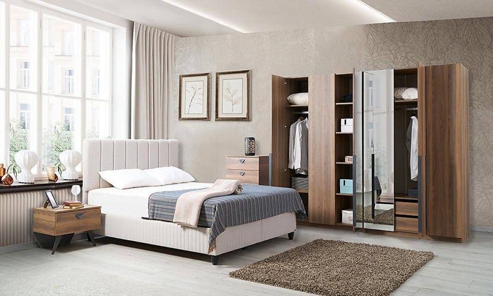 Oasis Bazalı Yatak Odası - Ayna Kapaklı İndirimli Mobilya