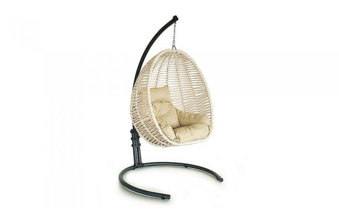 Mykonos Rattan Krem Balkon - Bahçe Salıncak