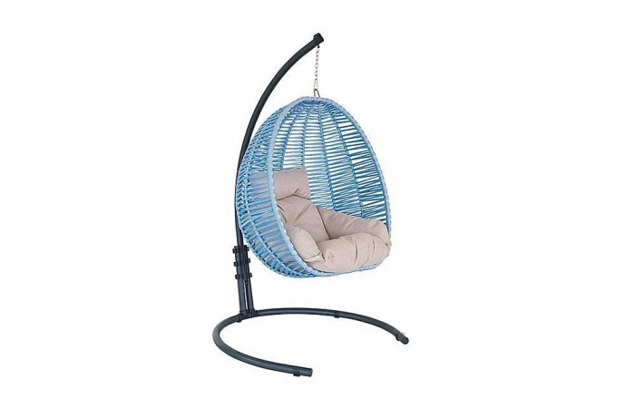 Mykonos Rattan Mavi Balkon - Bahçe Salıncak