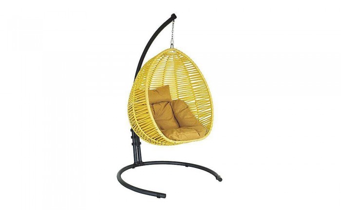 Mykonos Rattan Sarı Balkon - Bahçe Salıncak
