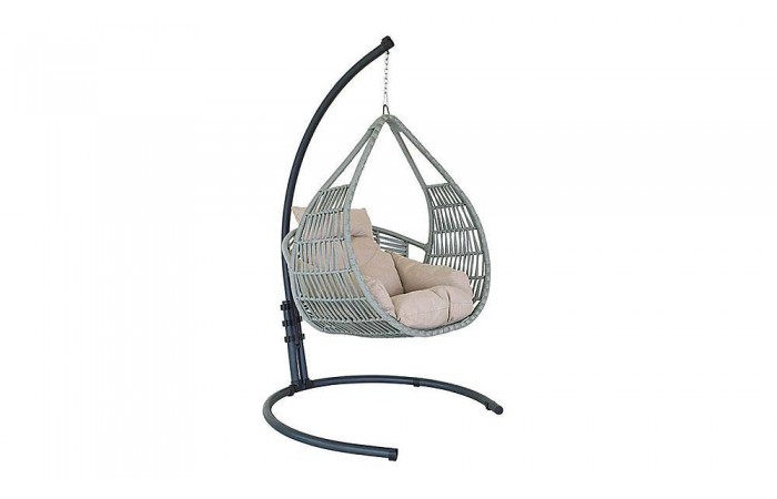 Sky Rattan Gri Balkon - Bahçe Salıncak