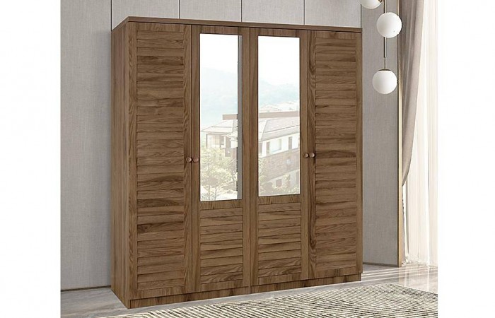 Justo Ceviz Gardrop - 4 Kapılı