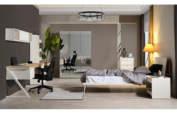 Moderno Genç Odası - 3 Kapılı Aynalı