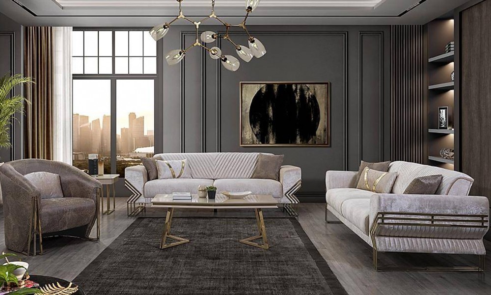 Kayra Salon Takımı - Ekru Kayra Salon Takımı - Ekru
