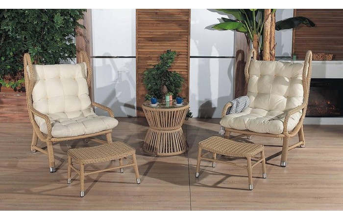 Madlen Rattan Çay Seti