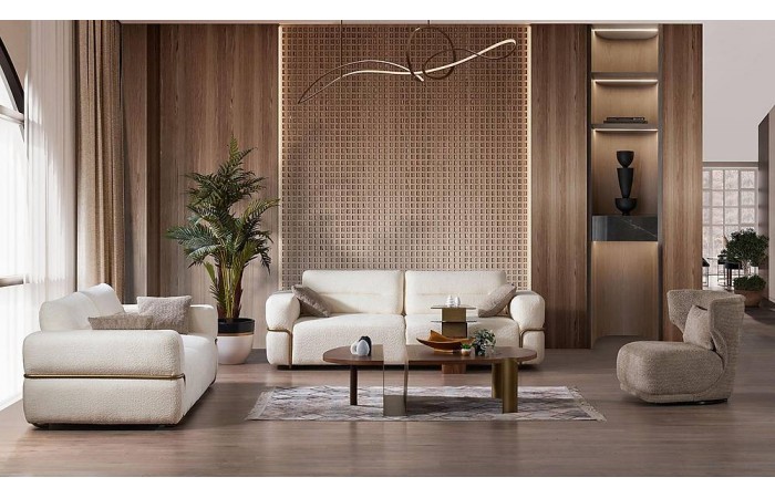 Posy Koltuk Takımı - Eskitme - Krem