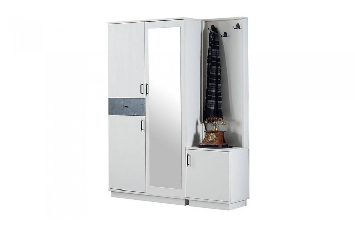 Craft Portmanto - 3 Kapılı - Beyaz