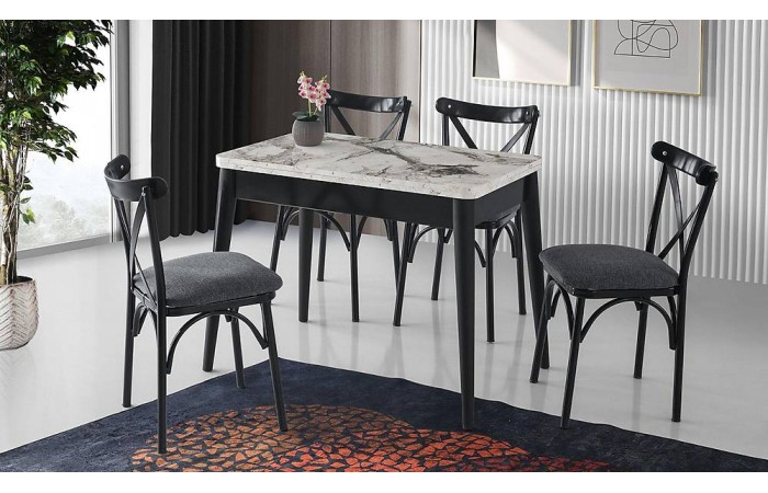 Linen Yemek Masası Takımı - Mermer