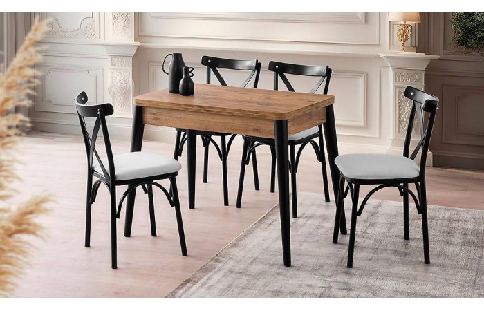 Linen Yemek Masası Takımı - Ceviz