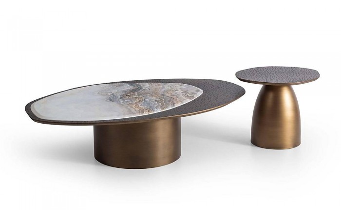 Wave Orta Sehpa Seti - Brass