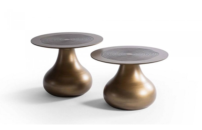 Chia İkili Sehpa Seti - Brass