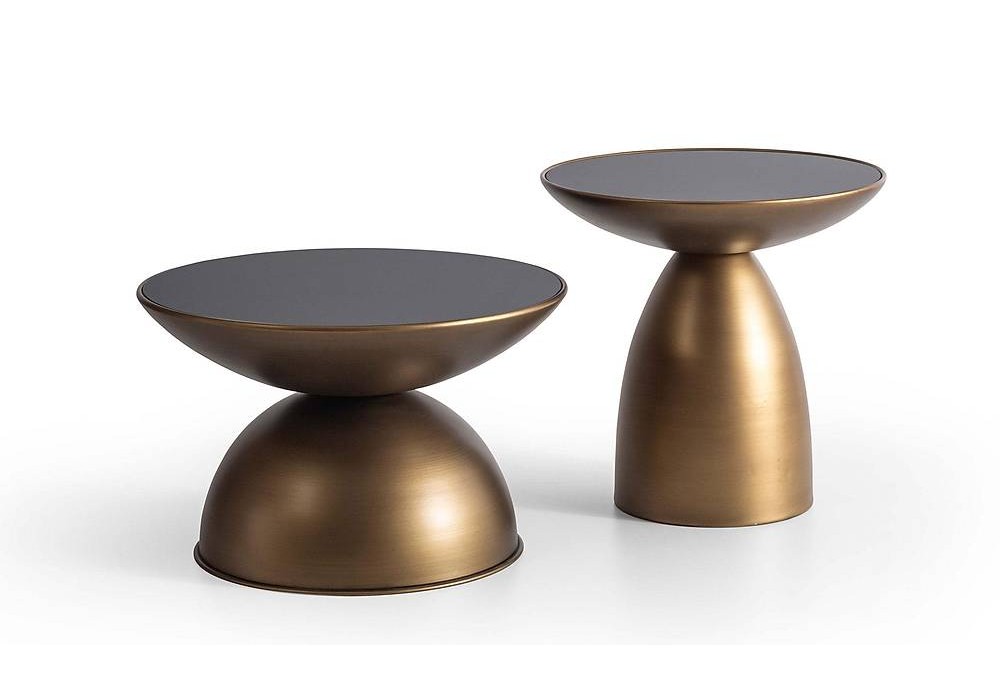 Joy Sehpa Seti - Brass - Cam