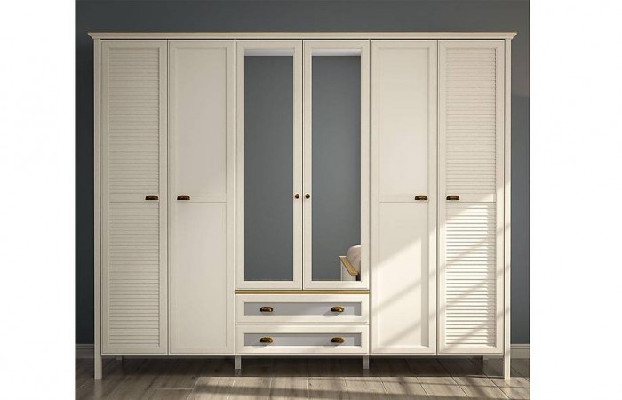 Astoria 6 Kapılı Gardrop - Çekmeceli