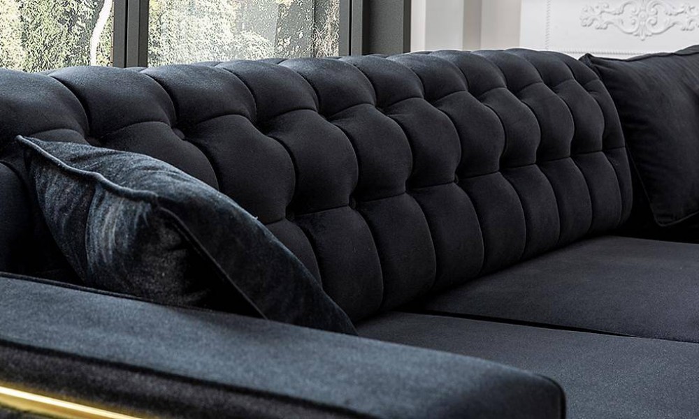 Etna Siyah Köşe Takımı Luxury Köşe Takımları