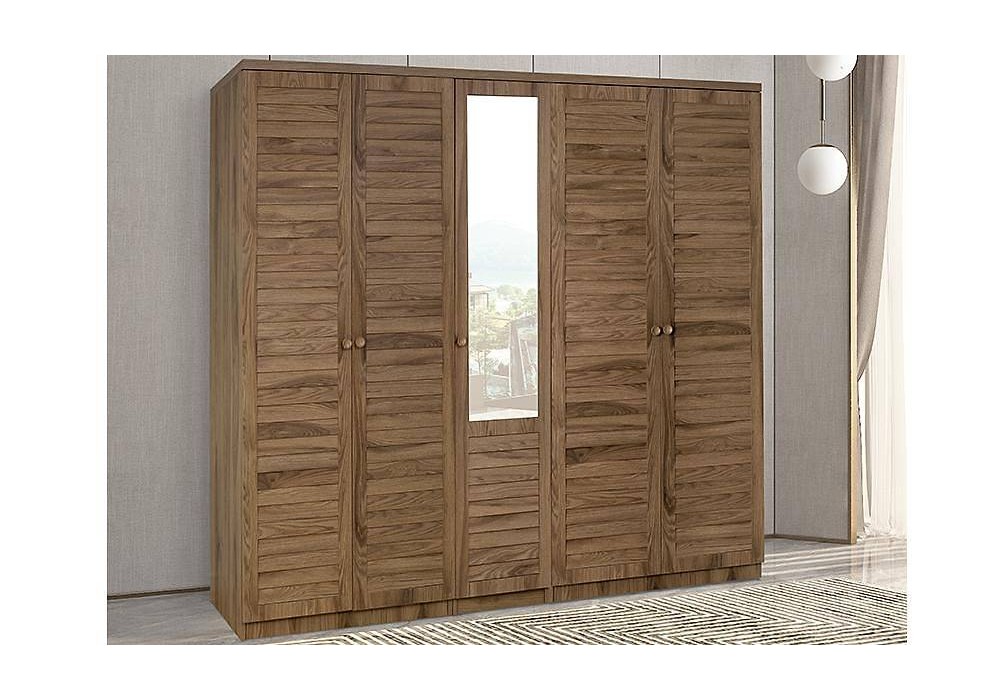 Justo Ceviz Gardrop - 5 Kapılı