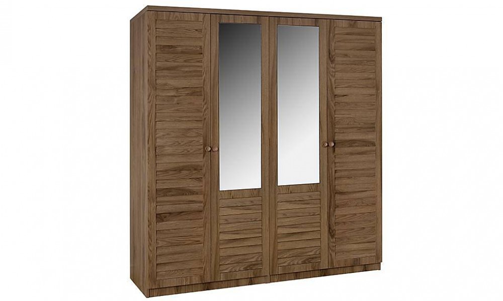 Justo Ceviz Gardrop - 4 Kapılı Kapaklı Gardırop