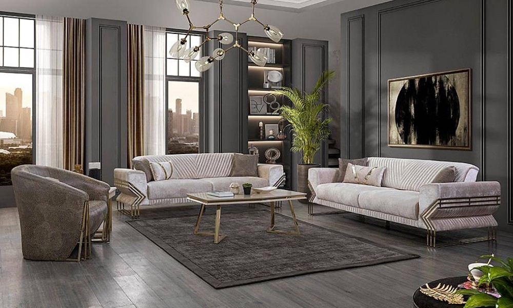 Kayra Salon Takımı - Ekru Kayra Salon Takımı - Ekru