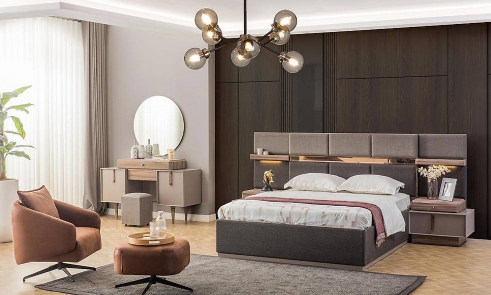 Lova Bazalı Yatak Odası - 6 Kapılı Yatak Odası