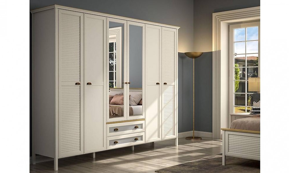 Astoria 6 Kapılı Gardrop - Çekmeceli Kapaklı Gardırop Astoria 6 Kapılı Gardrop - Çekmeceli Kapaklı Gardırop