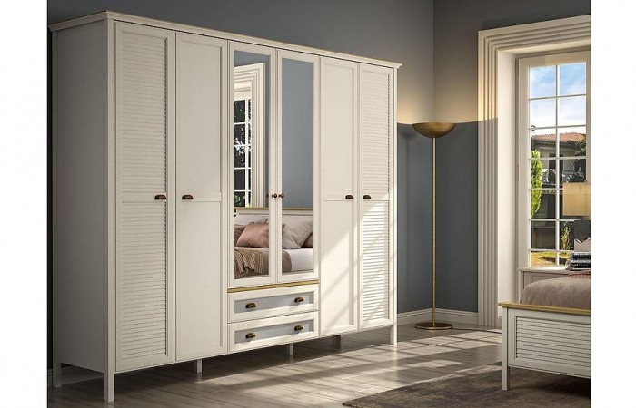 Astoria 6 Kapılı Gardrop - Çekmeceli