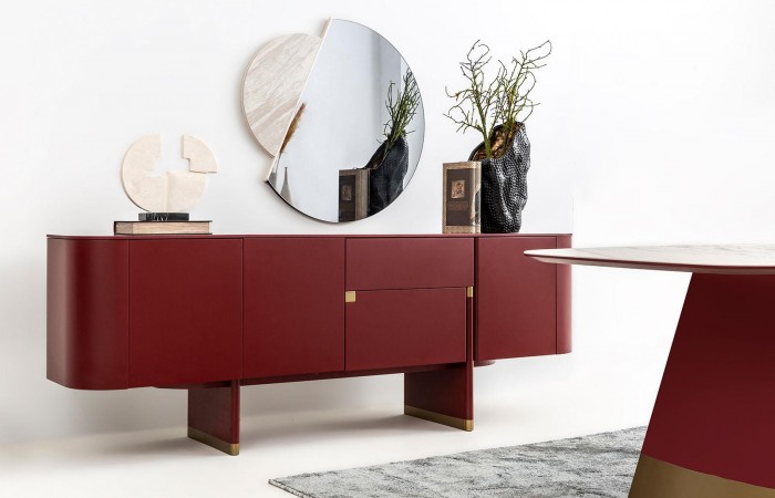 Riley Konsol Porselen Bordo