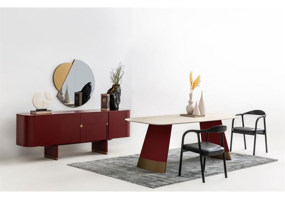 Riley Yemek Odası Takımı Bordo