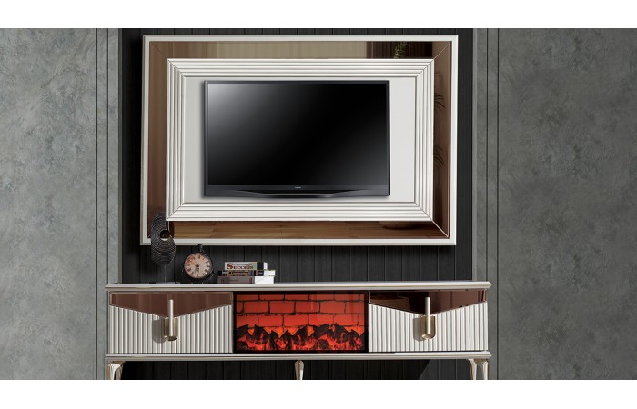 Side Şömineli Modern Tv Ünitesi